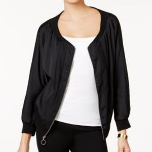 Bar III Black Bomber Jacket Zip Front XXL